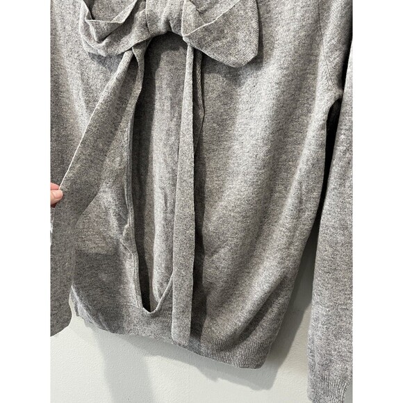 Claudie Pierlot Sweater Women’s 2 Medium Gray Bow Open Back Classic - Picture 5 of 7